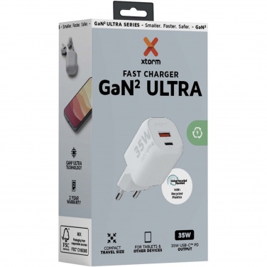 Logo trade mainoslahja kuva: Xtorm XEC035 GaN²Ultra 35 W seinälaturi