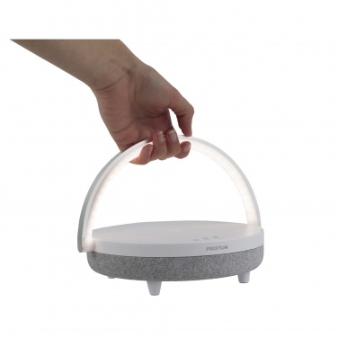 Logotrade liikelahjat kuva: Prixton 10 W:n 4-in-1-Bluetooth®-kaiutin LED-valolla ja langattomalla latausalustalla