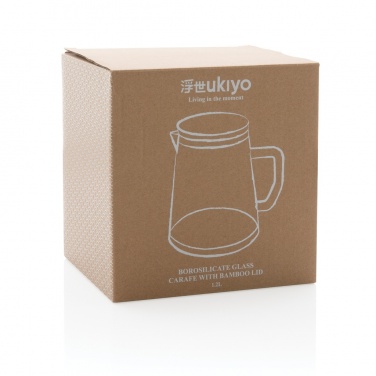 Logo trade mainostuote kuva: Ukiyo borosilikaattilasinen karahvi bambukannella 1.2L