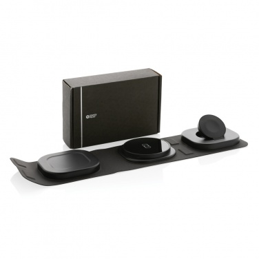 Logo trade mainoslahja ja liikelahja tuotekuva: Swiss Peak RCS rplastic 3-in-1 langaton 15W matkalaturi