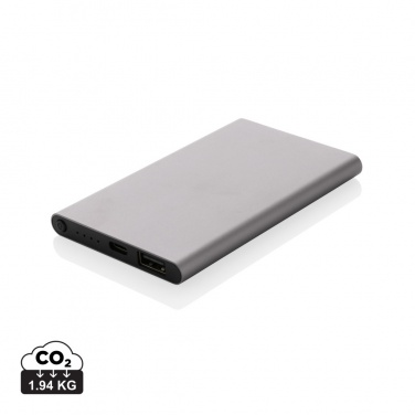 Logo trade mainoslahja kuva: 4000mAh virtapankki USB-C:llä RCS muovista/alumiinista
