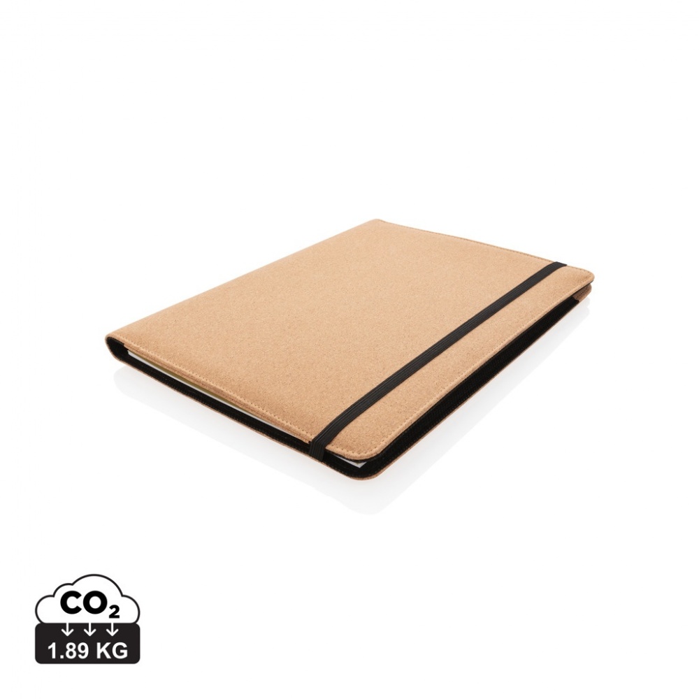 Logotrade mainostuotet kuva: Deluxe korkki portfolio A4 kynällä