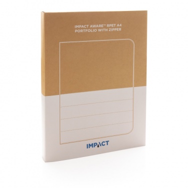 Logo trade liikelahja kuva: Impact AWARE™ RPET A4 portfolio vetoketjulla