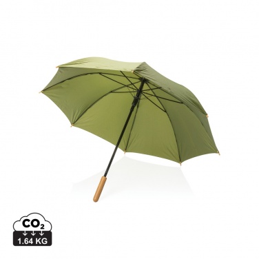Logotrade mainostuote tuotekuva: 23" Impact AWARE™ RPET 190T auto-open bambusateenvarjo