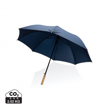 Logotrade mainoslahja tuotekuva: 27" Impact AWARE™ RPET 190T auto-open bambusateenvarjo