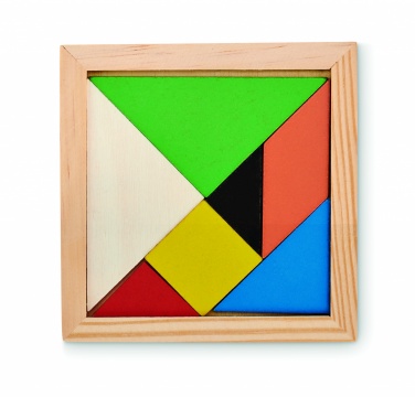 Logo trade liikelahjat mainoslahjat kuva: Tangram-palapeli puusta