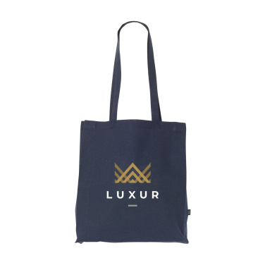Logo trade mainoslahja ja liikelahja tuotekuva: Värillinen neliölaukku GRS kierrätettyä puuvillaa (150 g/m²)