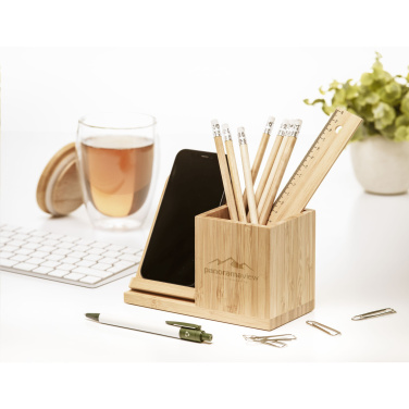 Logotrade mainoslahja ja liikelahja kuva: Bamboo Boss 15W laturi/kynäpidike
