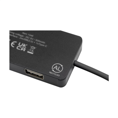 Logotrade liikelahja tuotekuva: Tecco GRS Kierrätetty Alu USB Hub