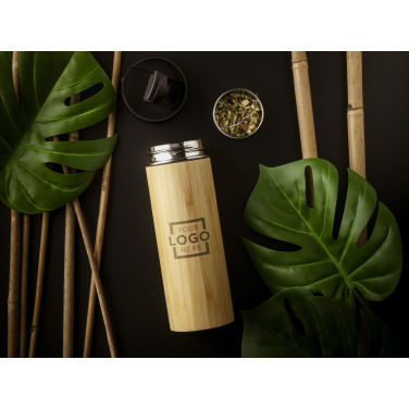 Logotrade mainoslahja tuotekuva: Sakura 360 ml bambu lämpöpullo/termokuppi