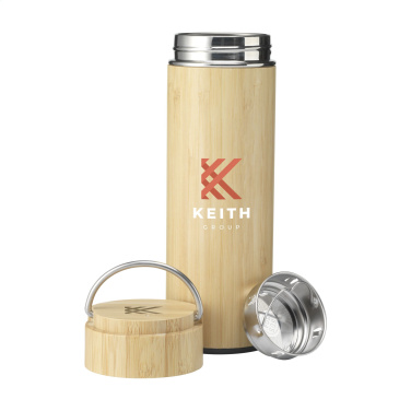 Logo trade mainoslahjat tuotekuva: Nikko 330 ml bambu termopullo/termokuppi