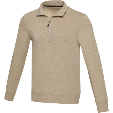 Logo trade mainoslahjat ja liikelahjat kuva: Tin unisex Aware™-kierrätetty neljännesvetoketjullinen svetari