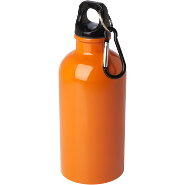 Logo trade mainoslahja ja liikelahja tuotekuva: Oregon 400 ml:n RCS-sertifioitu, yksiseinämäinen, ruostumattomasta teräksestä valmistettu vesipullo jousihaalla