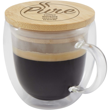 Logo trade mainostuote kuva: Lenora 250 ml:n lasikuppi bambukannella