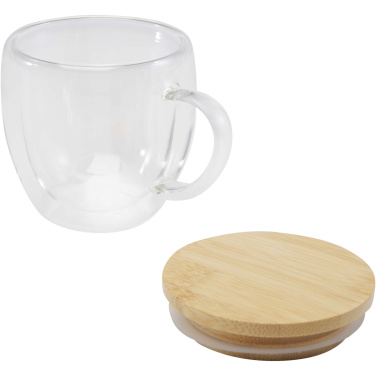 Logotrade liikelahja tuotekuva: Lenora 250 ml:n lasikuppi bambukannella