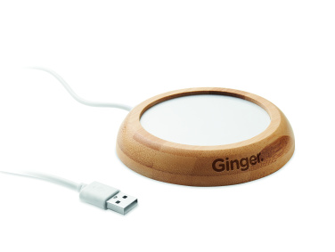 Logotrade mainoslahja ja liikelahja kuva: Bambuinen mukilämmitin USB:llä