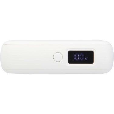 Logotrade liikelahjat mainoslahjat tuotekuva: Acrux 10 000 mAh:n ja 35 W:n tablettivirtalähde, jossa sisäänrakennettu Type-C-kaapeli – valmistettu kierrätetystä muovista