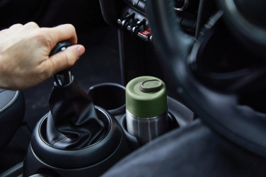 Logotrade liikelahjat mainoslahjat tuotekuva: Musta+Blum-eristetty matkamuki ruostumatonta terästä