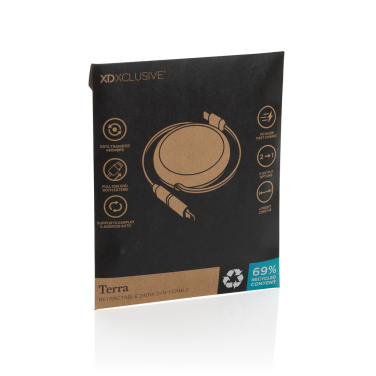 Logo trade mainostuote kuva: Terra RCS 240W kierrätysalumiini 2 in 1 vetokaapeli