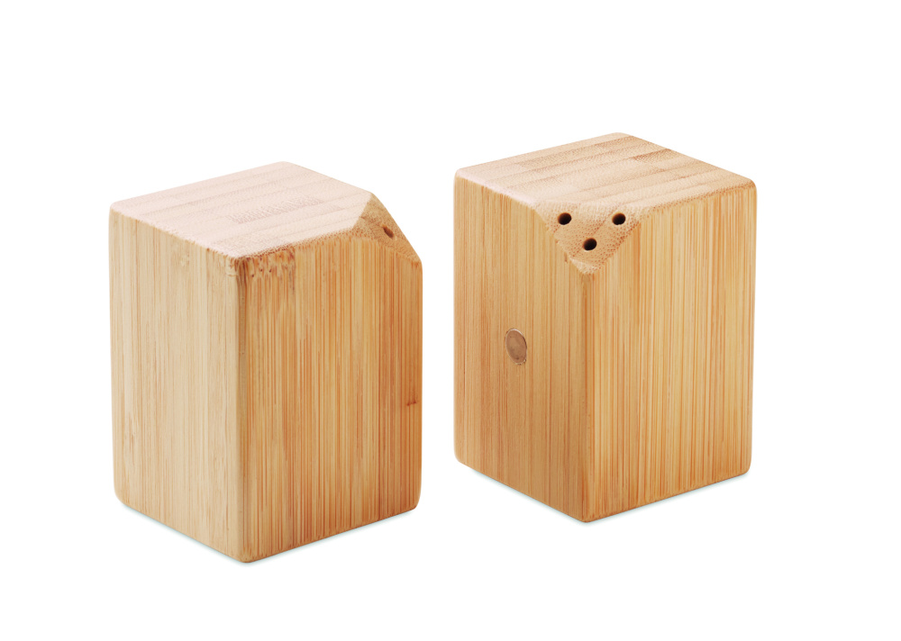 Logotrade mainoslahja tuotekuva: Bambu suola & pippurisetti