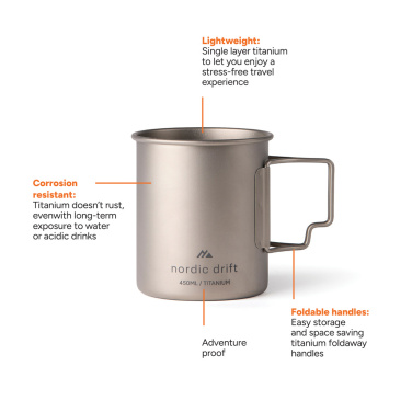 Logo trade liikelahjat tuotekuva: Nordic trail-ultrakevyt titaaninen muki 450ml