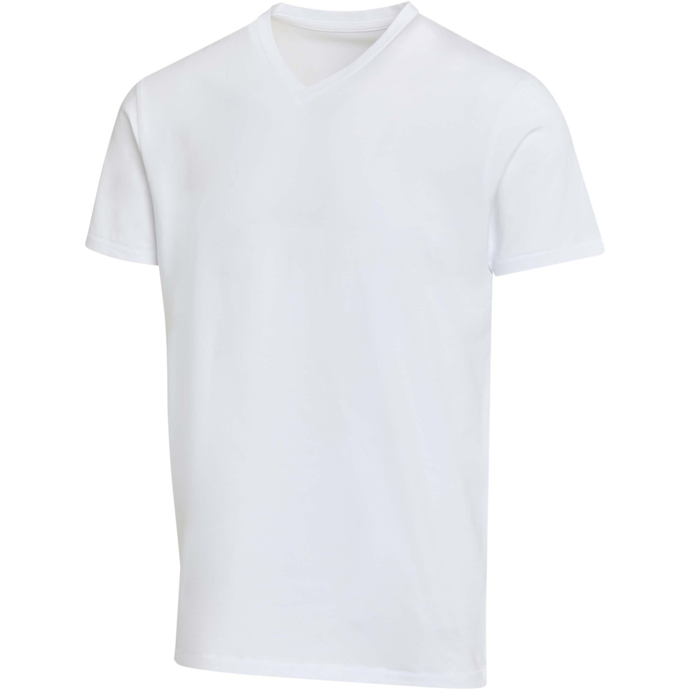 Logo trade mainoslahjat tuotekuva: Balfour lyhythihainen, OCS-sertifioitu V-aukkoinen unisex-t-paita 200 g/m²:n kankaasta