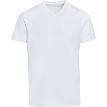 Logo trade mainostuotet tuotekuva: Balfour lyhythihainen, OCS-sertifioitu V-aukkoinen unisex-t-paita 200 g/m²:n kankaasta