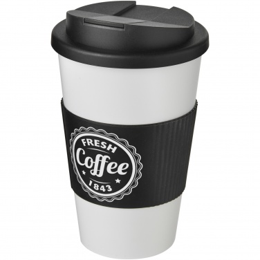Logotrade firminės dovanos nuotrauka: Americano® 350 ml stiklinė su rankena ir nepraleidžiančiu dangteliu