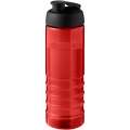 H2O Active® Eco Treble 750 ml sportinis buteliukas su atverčiamu dangteliu, Raudona / vientisa juoda