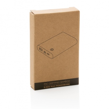 Logotrade reklaminės dovanos nuotrauka: Bambuko 5000 mAh maitinimo blokas