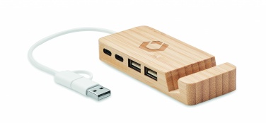 Logotrade firminės dovanos nuotrauka: Bambuko USB 4 prievadų šakotuvas