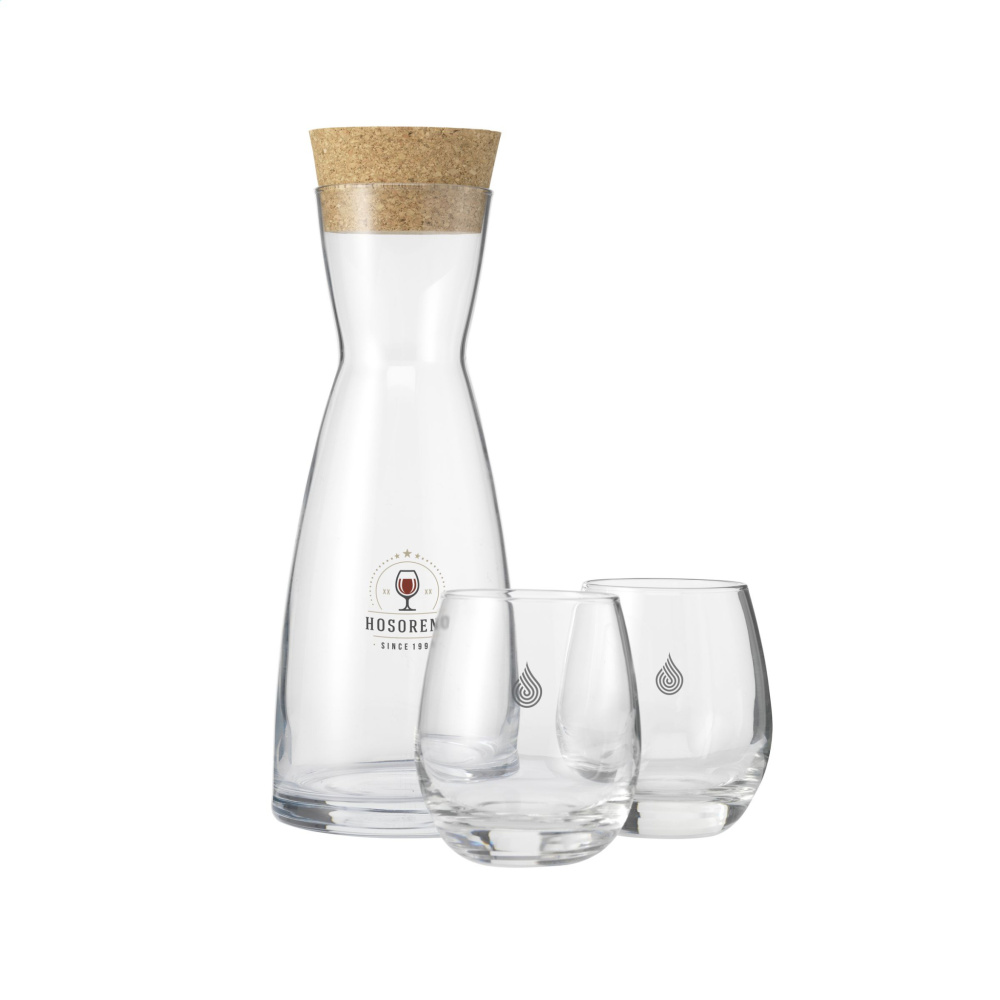 Logotrade reklaminiai produktai nuotrauka: Ypsilon Carafe 1 L su kamštiniu dangteliu
