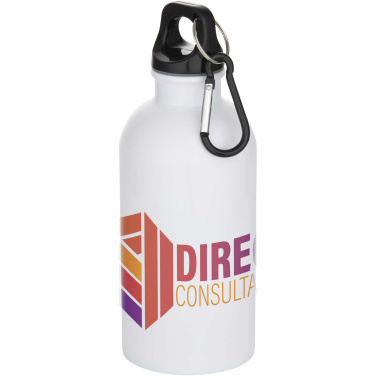 Logotrade reklaminės dovanos nuotrauka: Oregon 400 ml sublimacinis RCS perdirbto nerūdijančio plieno vandens butelis su karabinu