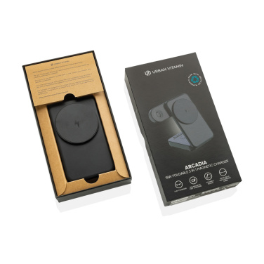 Logotrade reklaminiai produktai nuotrauka: Urban Vitamin Arcadia RCS plastikinis 15W 3in1 magnetinis įkroviklis