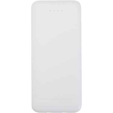 Logotrade firminės dovanos nuotrauka: „Adhil“ 10 000 mAh 10 W perdirbto plastiko išorinė baterija su 2 integruotais laidais