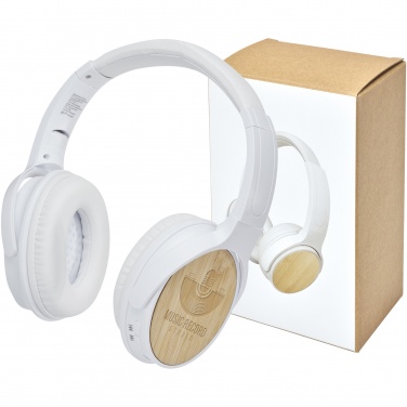 Logotrade korporatīvās dāvanas foto: Athos bambusa Bluetooth® austiņas ar mikrofonu