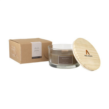 Logotrade biznesa dāvanas foto: Wooosh liesmas aromātiskā svece, tumšs dzintars