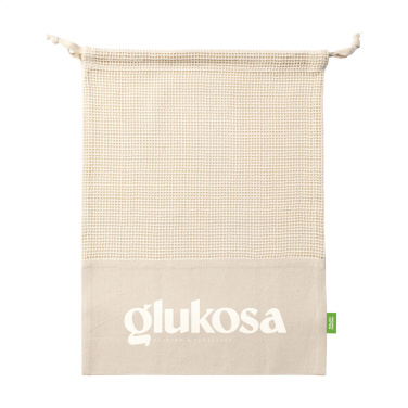 Logotrade Ideja dāvanas foto: Natura Organic GOTS tīkla maisiņš (120 g/m²) augļu maisiņš