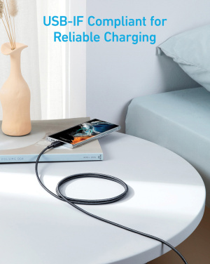 Logotrade korporatīvās dāvanas foto: Anker USB-C uz USB-C kabelis 1,8 metri 60 W