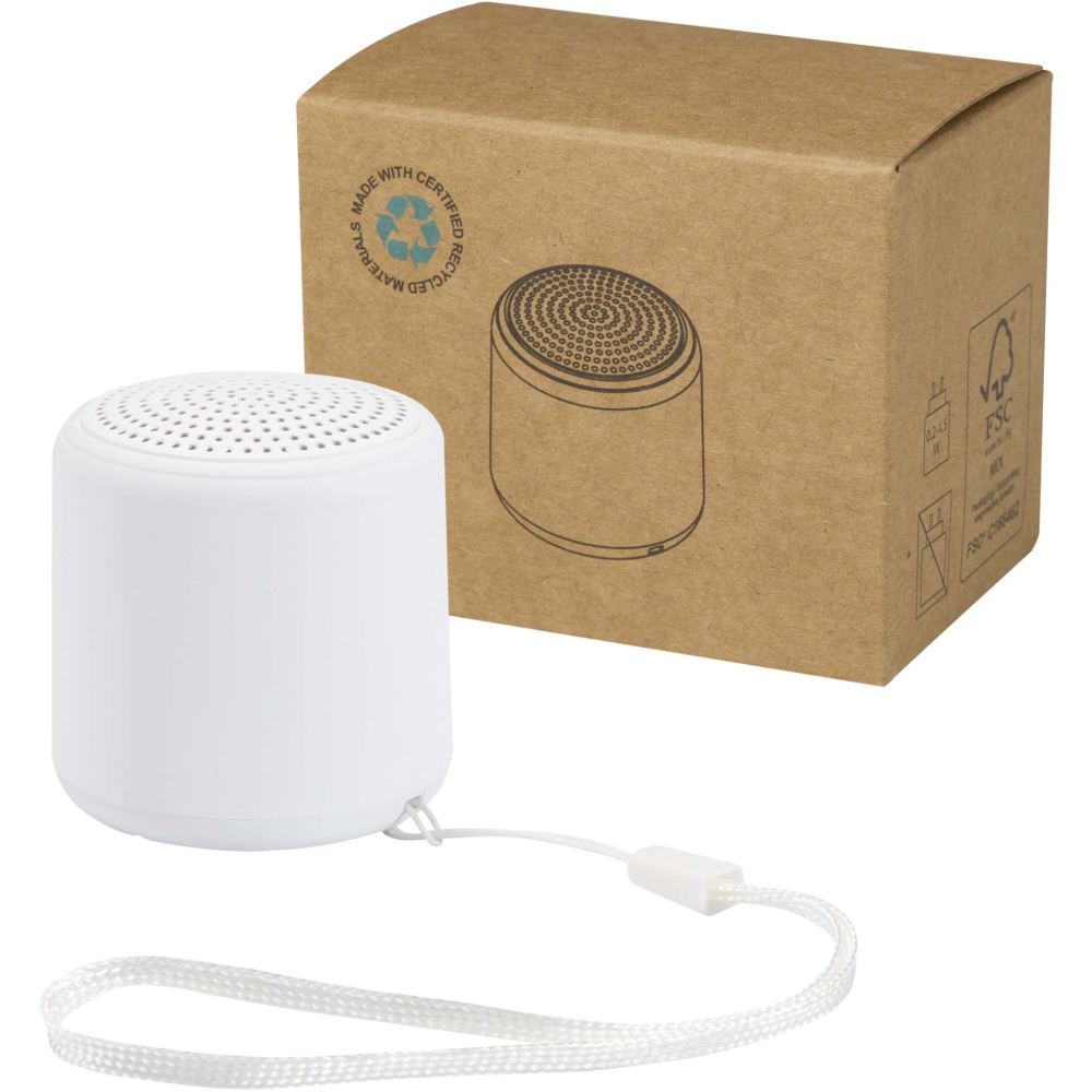 Logotrade Ideja dāvanas foto: Velkis 3W pārstrādātas plastmasas bezvadu Bluetooth® skaļrunis