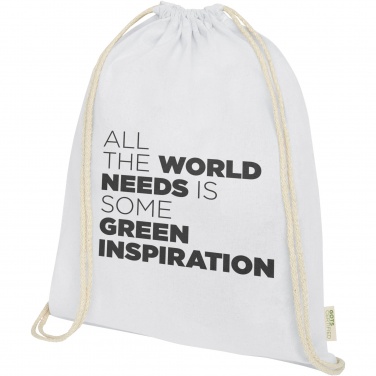 Логотрейд pекламные продукты картинка: Orissa 100 g/m² organic cotton drawstring bag 5L