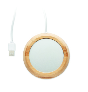 Лого трейд pекламные продукты фото: Bamboo mug warmer with USB