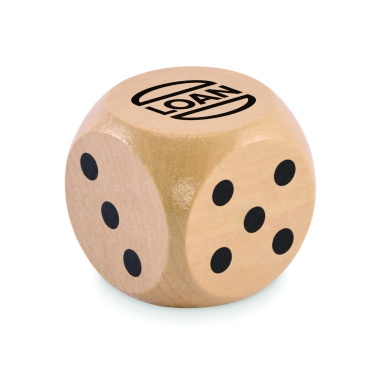 Логотрейд pекламные cувениры картинка: Schima wooden dice 5cm dia