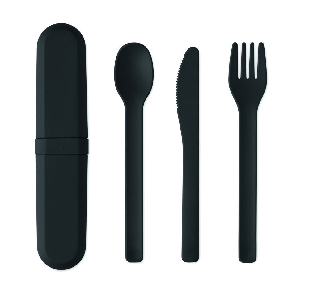 Лого трейд pекламные продукты фото: Cutlery set and case in PLA