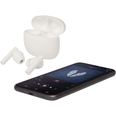 Логотрейд pекламные cувениры картинка: Alterf гарнитура True Wireless Bluetooth® из переработанной пластмассы с силиконовыми амбушюрами