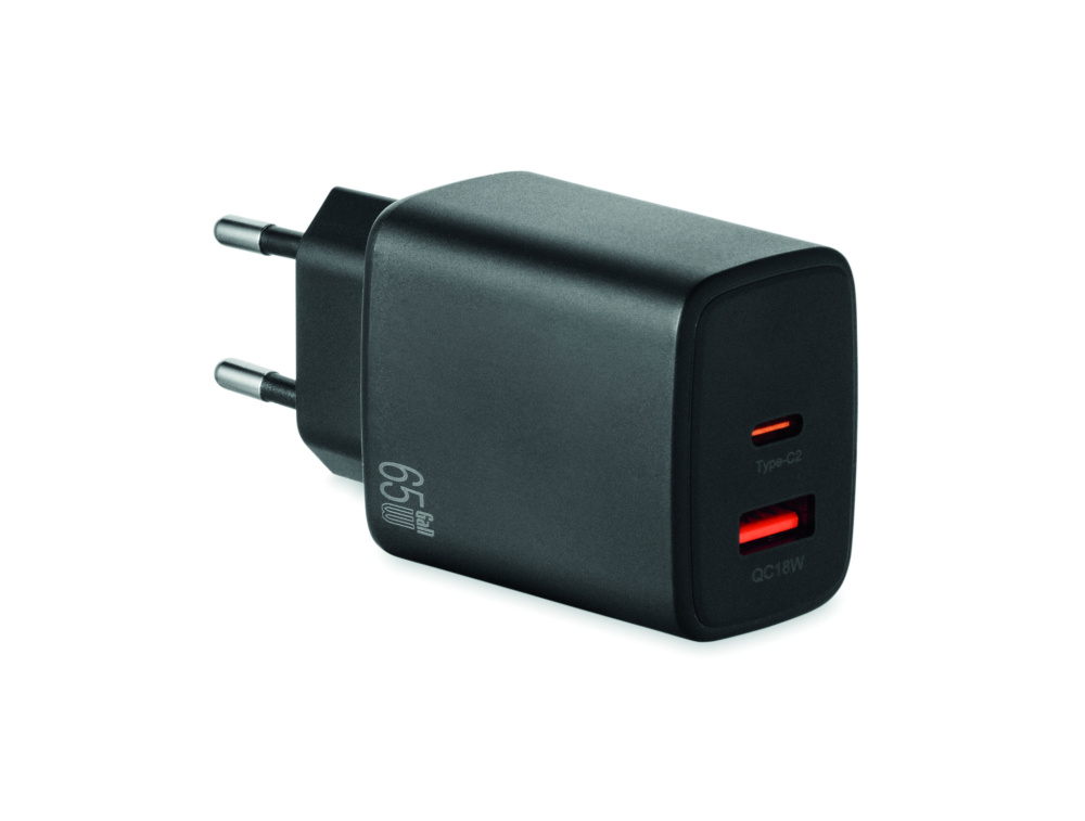 Лого трейд бизнес-подарки фото: EU 2-pole wall adapter/charger