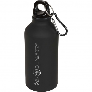 Logotrade presentreklam bild: Oregon matt sportflaska med karbinhake 400 ml