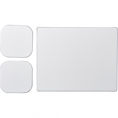 Logotrade reklamprodukter bild: Brite-Mat® Set 3 med musmatta och underlägg