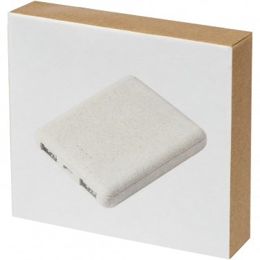 Logotrade profilreklam bild: Asama 5000 mAh trådlös powerbank i halm