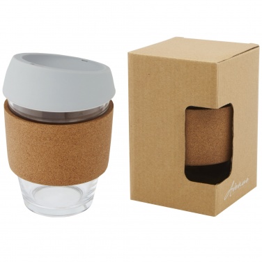 Logotrade profilprodukter bild: Lidan 360 ml termos i borosilikatglas med korkgrepp och silikonlock